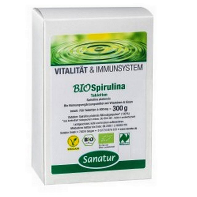 Bio Spirulina  400 mg  750 Tabletten Sanatur